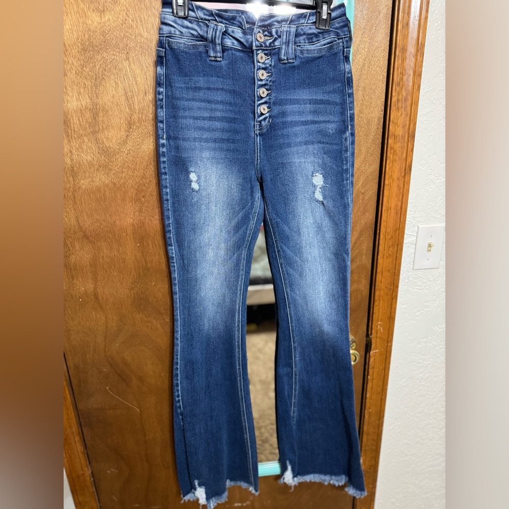 🪩KANCAN SIZE 27 HIGH RISE DISTRESSED FLARE JEAN🪩